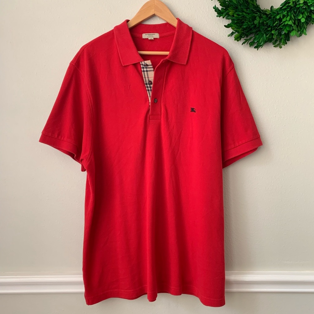 Burberry Men’s Cotton Red Polo Shirt sz XP
